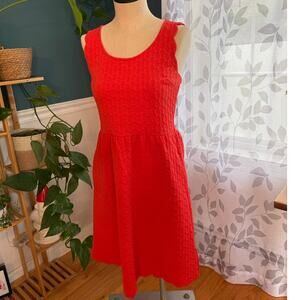 Maeve Caye Scalloped Dress from Anthropologie - small, coral